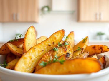 Krokante aardappelpartjes bereid in de Airfryer voor een perfecte snack.