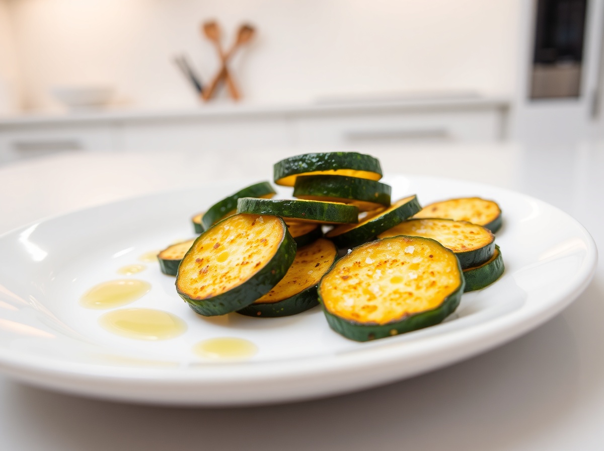 Heerlijke courgette schijfjes perfect krokant bereid in de Airfryer.