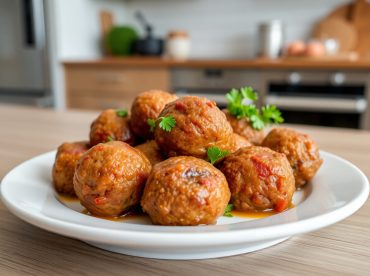 Heerlijke gehaktballen bereid in de Airfryer voor een smakelijke maaltijd.