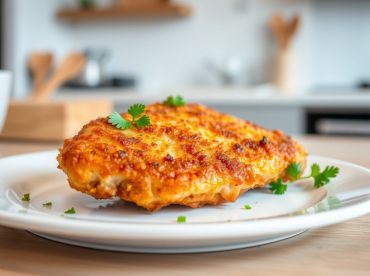 Heerlijke kipschnitzel bereid in de Airfryer voor een krokante en smaakvolle maaltijd.
