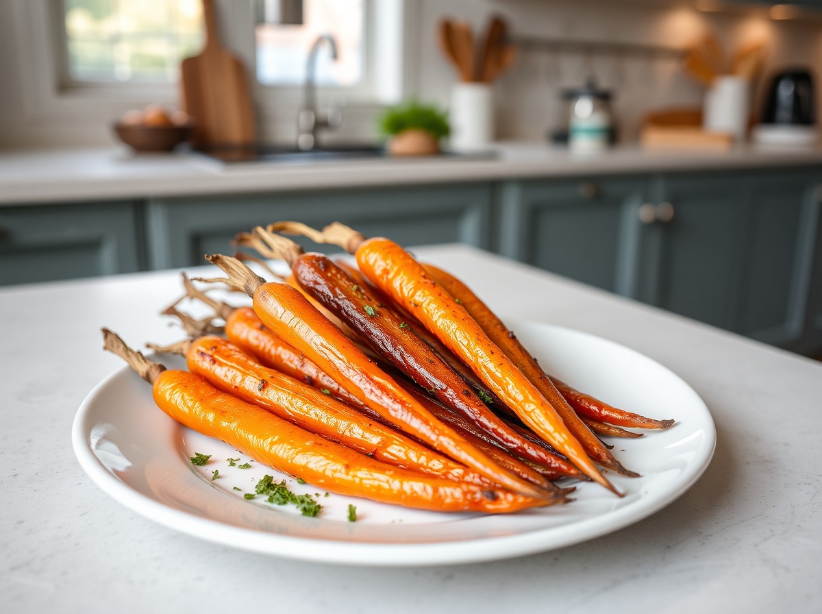 Heerlijke wortels die krokant zijn gebakken in de Airfryer voor een smaakvolle maaltijd.