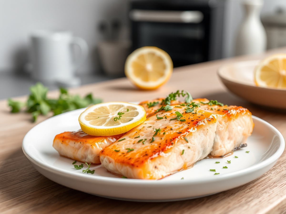 Heerlijke zalm bereid in de Airfryer voor een perfect gerecht.