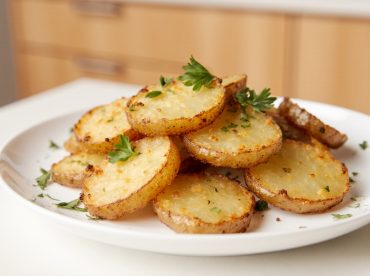 Krokante aardappelschijfjes voor een heerlijke snack uit de Airfryer.