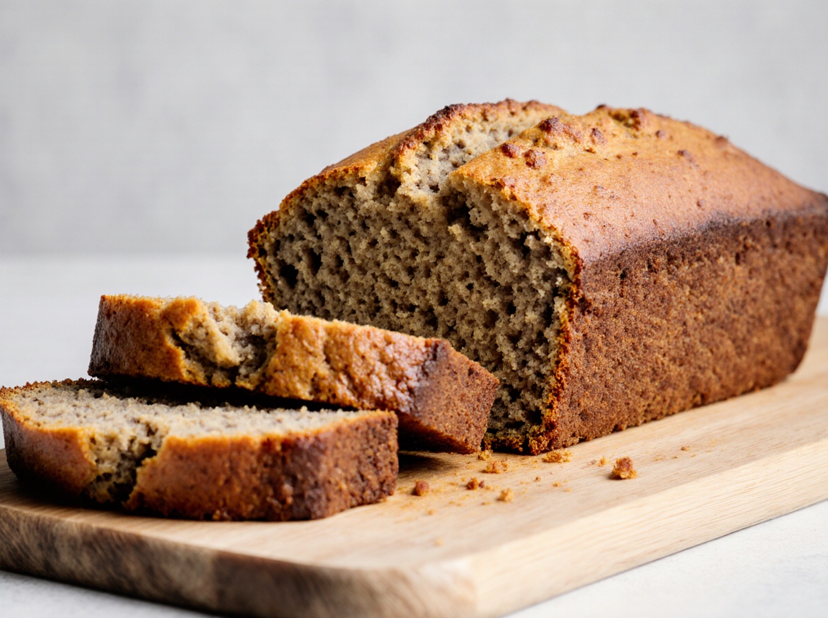 Heerlijk bananenbrood met een luchtige textuur, gebakken in de Airfryer.