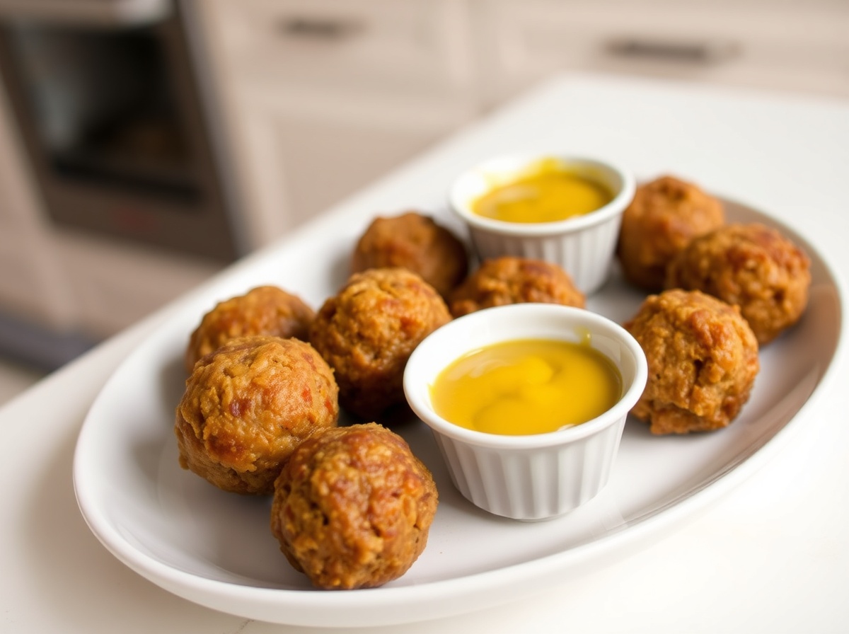 Heerlijke bitterballen die perfect zijn gebakken in de airfryer voor een knapperige buitenkant.