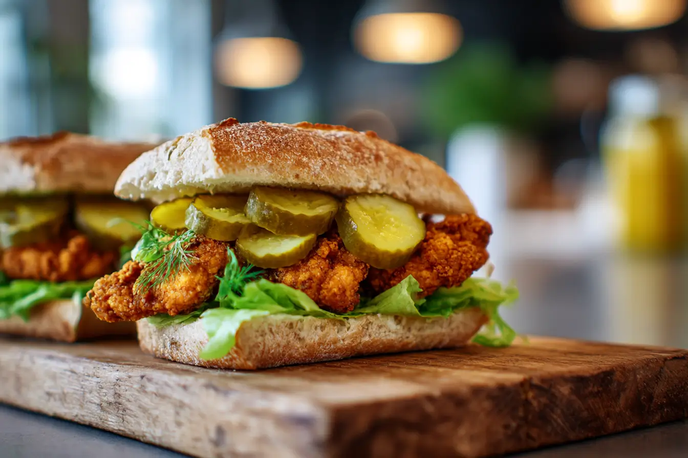 Heerlijk broodje met malse kip, perfect bereid in de Airfryer.