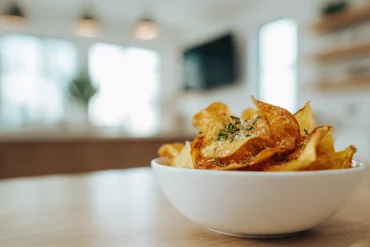 Heerlijke homemade chips maken in de Heteluchtfriteuse met krokante textuur.