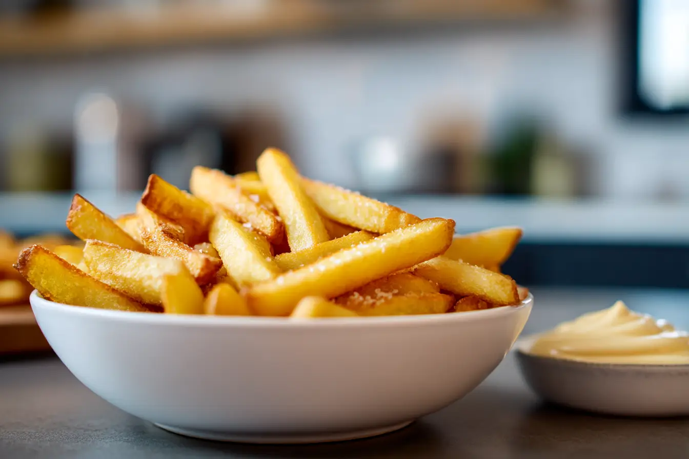 Heerlijke frieten opnieuw opwarmen in de Heteluchtfriteuse voor een perfecte crunchy bite.