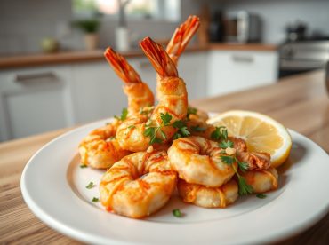 Heerlijke garnalen perfect gebakken in de heteluchtfriteuse voor een knapperig resultaat.