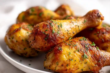 Heerlijke kipdrumsticks perfect gekruid en krokant bereid in de Heteluchtfriteuse.