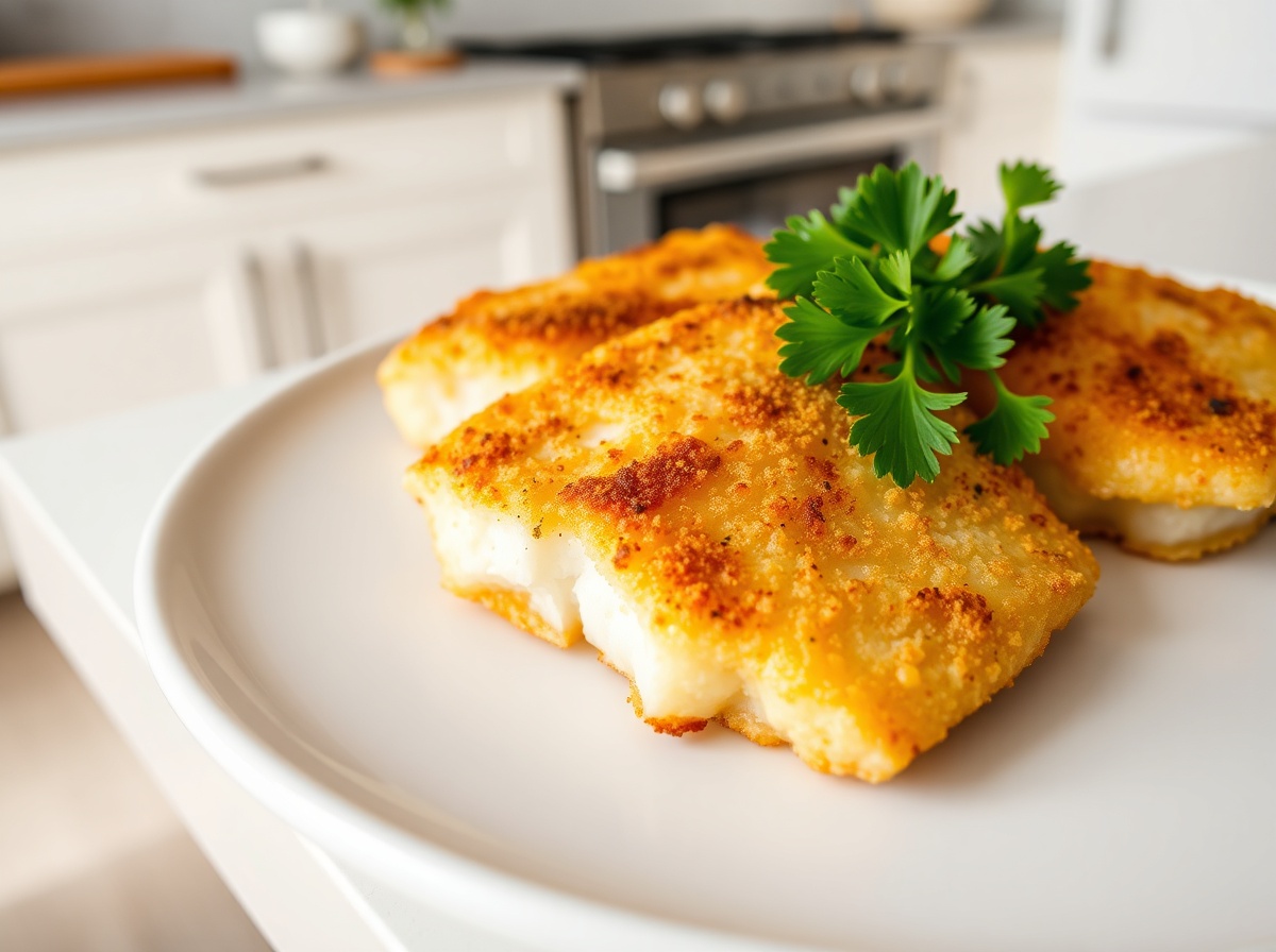 Heerlijke kabeljauw bereid in de Airfryer met knapperige korst.