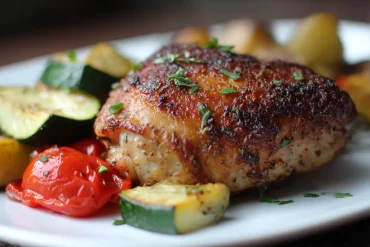 Kruidige kipdijfilet perfect bereid im Airfryer voor een smakelijke maaltijd.