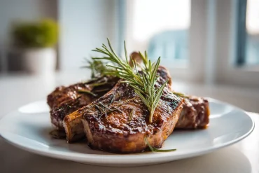 Heerlijke ribkarbonade bereid in de Heteluchtfriteuse voor een gezonde maaltijd.