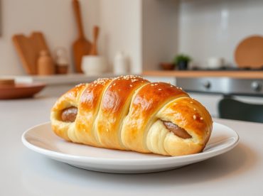 Heerlijke, knapperige saucijzenbroodjes bereid in de Airfryer voor een perfecte snack.