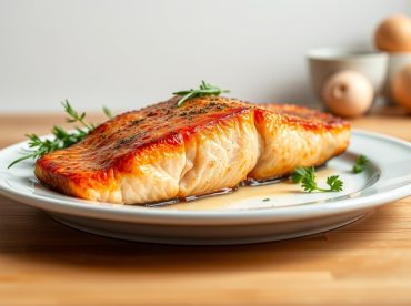 Heerlijke zalmfilet met een knapperige korst, perfect bereid in de Airfryer.