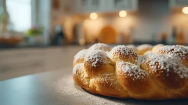 Heerlijke adventskrans, perfect gebakken in de Airfryer met een feestelijke uitstraling.