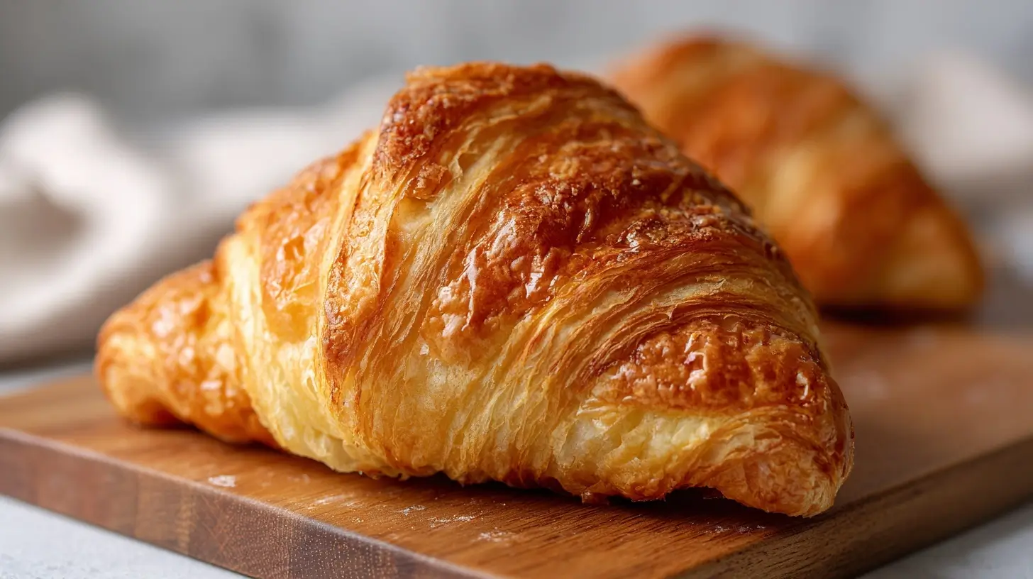 Krokante croissant met een heerlijke gouden korst, perfect bereid in de Airfryer.