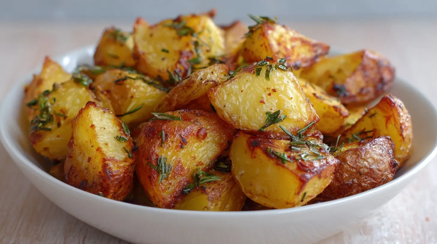 Heerlijke gekookte aardappelen perfect gebakken in de Airfryer.