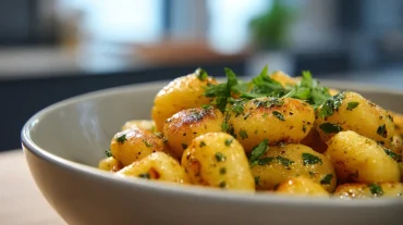 Heerlijke gnocchi met een krokante korst, bereid in de Airfryer voor een snelle maaltijd.