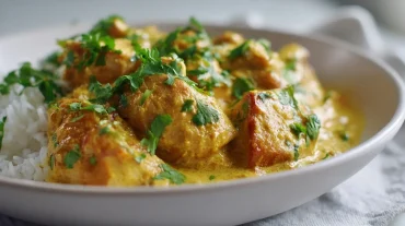Heerlijke Kip Kerrie bereid in de Airfryer voor een smakelijke maaltijd.