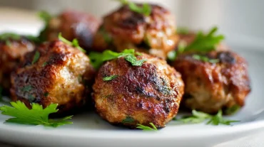 Heerlijke kipgehaktballetjes bereid in de Heteluchtfriteuse voor een gezonde maaltijd.