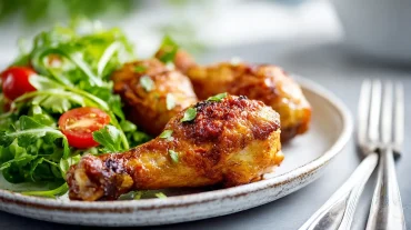 Perfecte kippenpootjes met een knapperige korst, bereid in de heteluchtfriteuse.