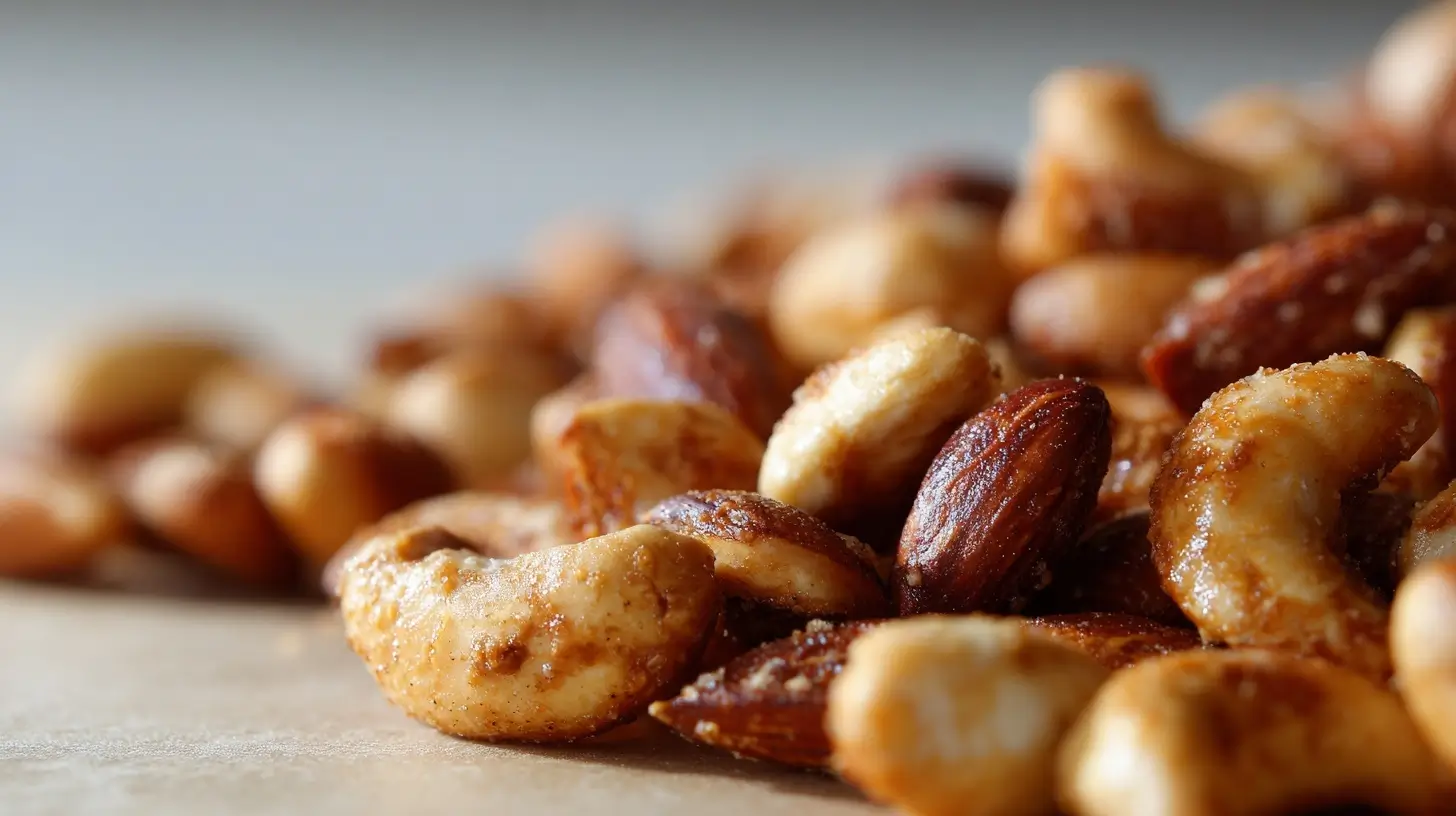 Gezonde noten perfect geroosterd in de Heteluchtfriteuse voor een heerlijke snack.
