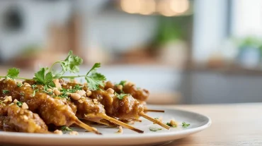 Heerlijke satéstokjes gebakken in de Airfryer met een perfecte krokante laag.