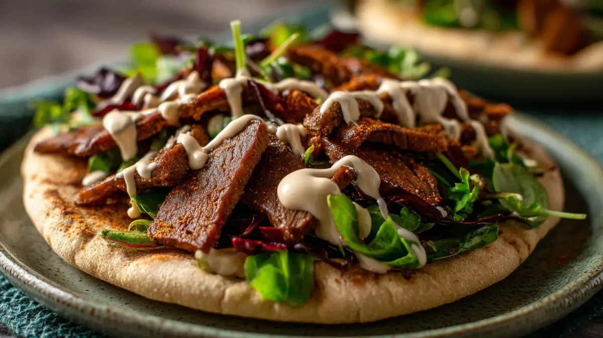 Heerlijke veganistische shoarma bereid in de Airfryer voor een gezonde maaltijd.