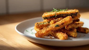 Knapperige veggie sticks, perfect bereid in de heteluchtfriteuse voor een gezonde snack.