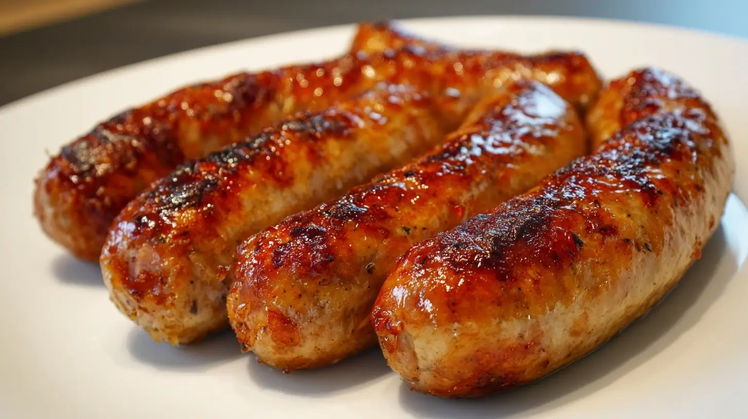 Heerlijke verse worst bereid in de Airfryer voor een perfecte maaltijd.