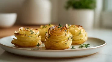 Heerlijke aardappelroosjes in de Heteluchtfriteuse, perfect goudbruin en krokant.