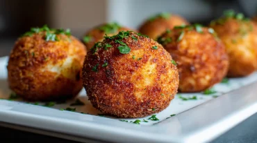 Lekkere arancini met een krokante korst, perfect bereid in de Airfryer.