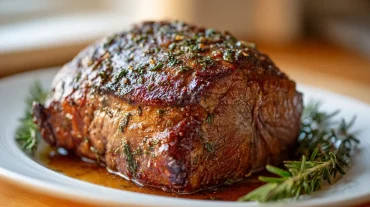 Succulente beef roast bereid in de Airfryer voor een malse en smaakvolle maaltijd.