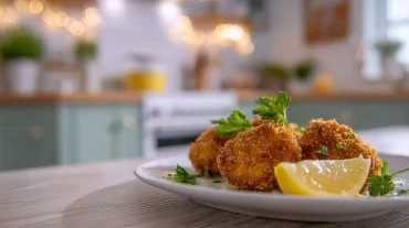 Heerlijke garnalen kroketten bereid met een Airfryer voor een krokante buitenkant.