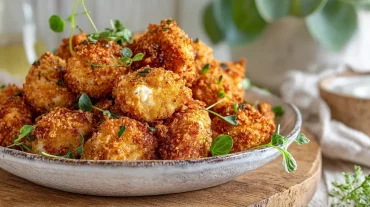 Heerlijke kip popcorn bereid in de heteluchtfriteuse voor een krokante bite.