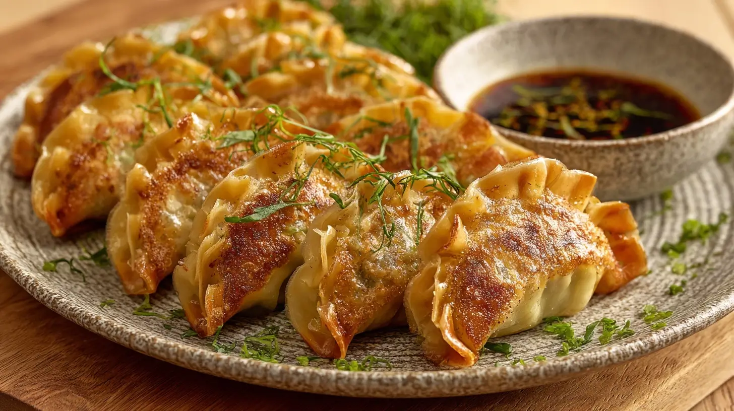 Heerlijke gyozas bereid met de Airfryer voor een gezondere snack.