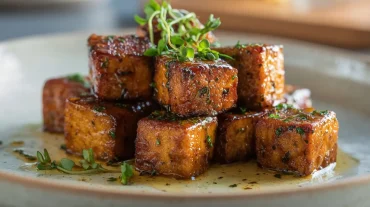 Heerlijke tempeh bereid in de Airfryer voor een knapperige bite.
