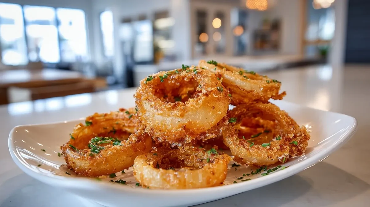 Knapperige uienringen in de Airfryer, perfect voor een smakelijke snack.