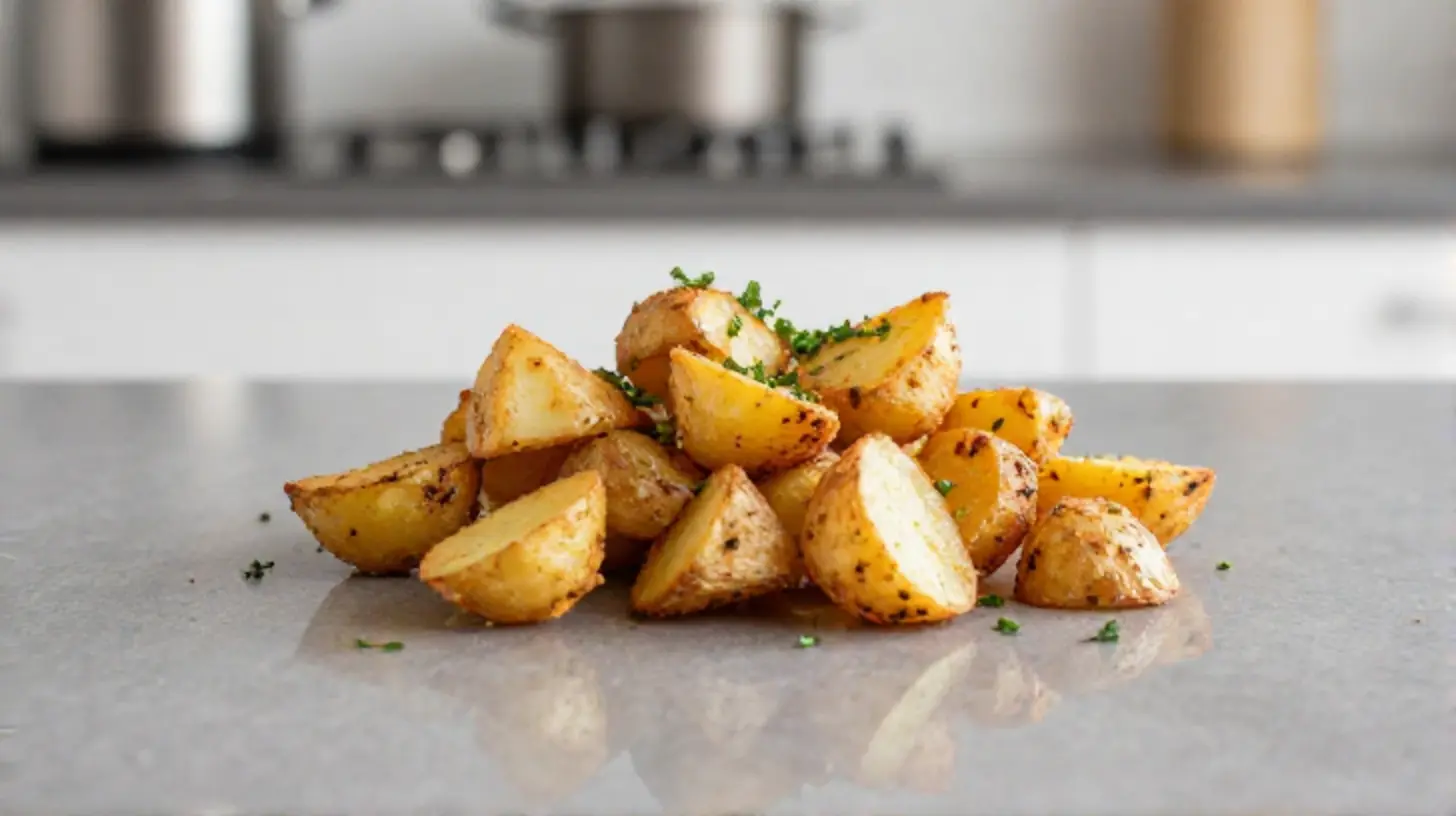 Heerlijke gefrituurde aardappelen bereid in de Airfryer voor een krokante bite.