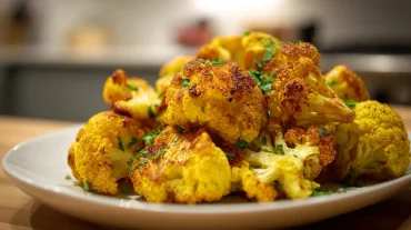 Heerlijke bloemkool met kerrie bereid in de Airfryer voor een knapperige twist.