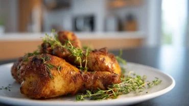 Heerlijke gemarineerde kippenbouten bereid in de Airfryer voor een smaakvolle maaltijd.