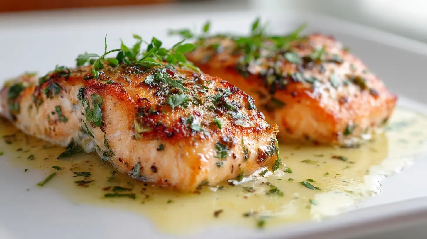 Heerlijke gemarineerde zalm bereid in de Heteluchtfriteuse voor een perfect krokant resultaat.