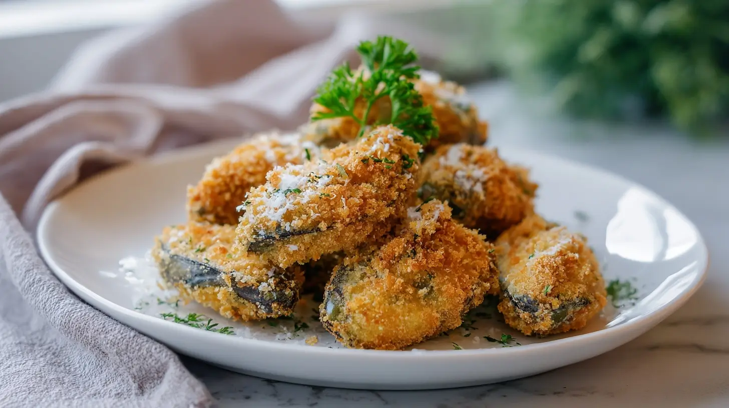 Heerlijke gepaneerde mosselen bereid in de Airfryer voor een krokante snack.