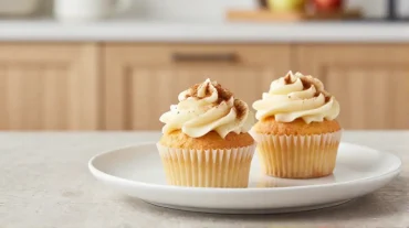 Verleidelijke appel cupcakes die perfect gebakken zijn in de Heteluchtfriteuse.