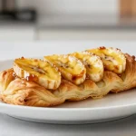 Heerlijke banaan in bladerdeeg bereidt in de Airfryer voor een smakelijke snack.