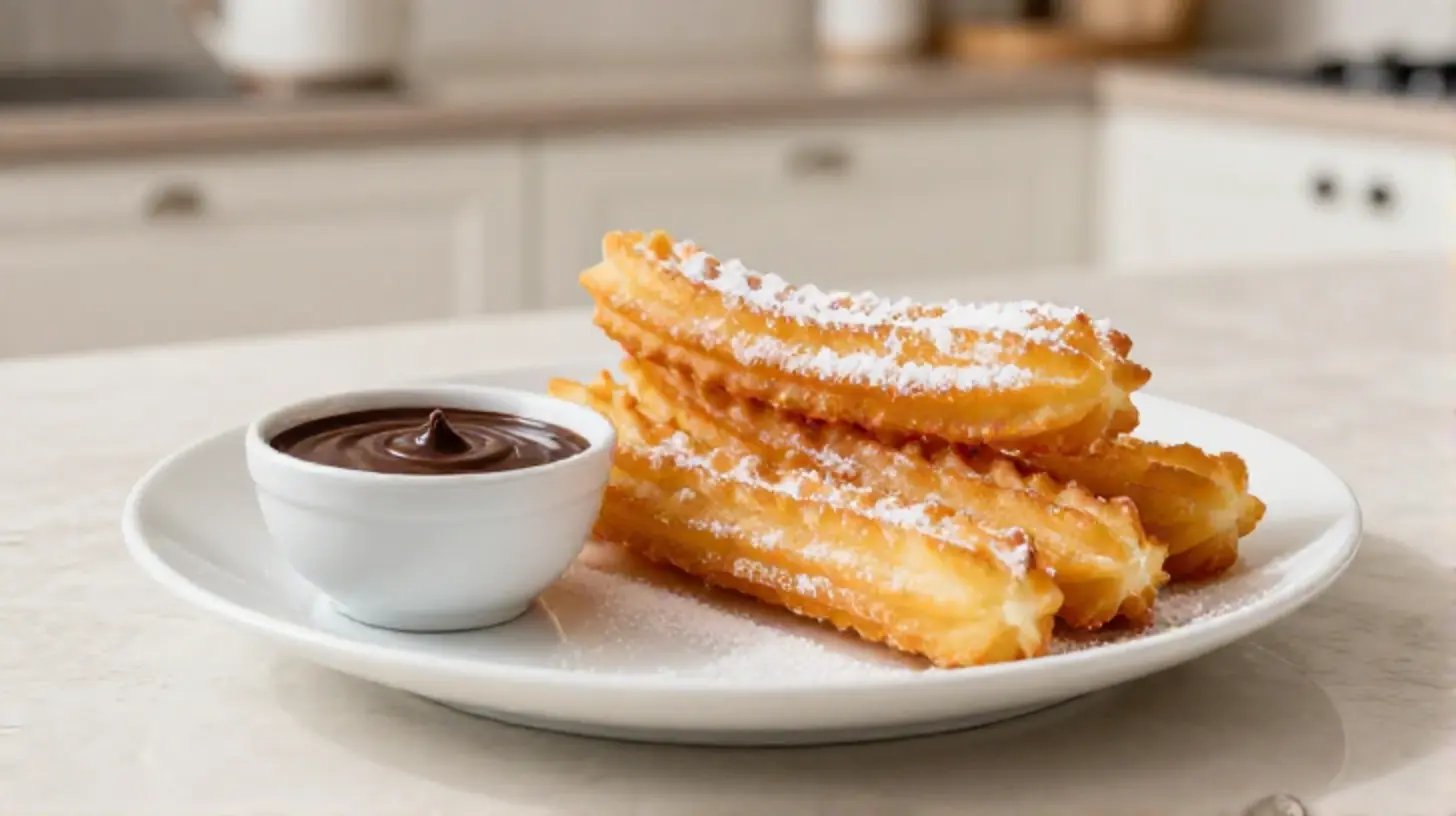 Heerlijke churros gebakken in de Heteluchtfriteuse, perfect krokant en onweerstaanbaar.