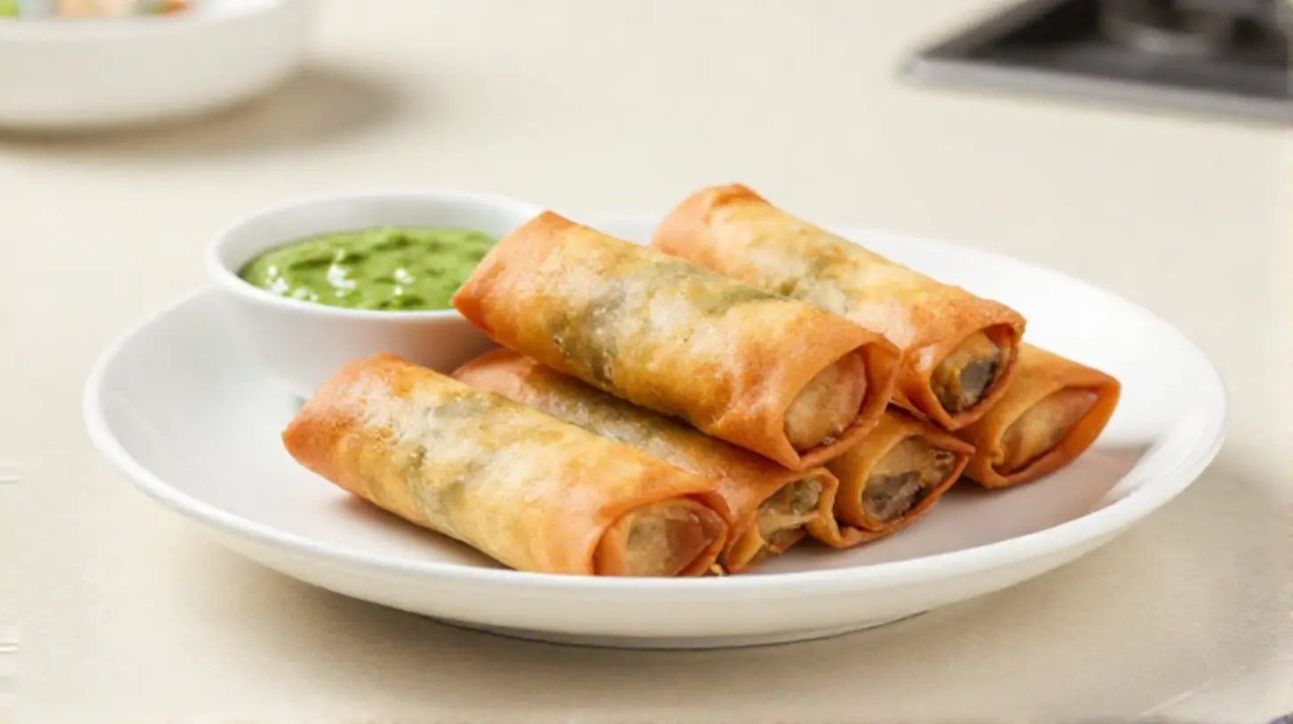 Heerlijke loempia's met een krokante buitenkant en een perfecte vulling, gebakken in de Airfryer.