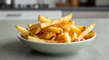 Heerlijke verse friet die perfect is om in de heteluchtfriteuse in te vriezen.