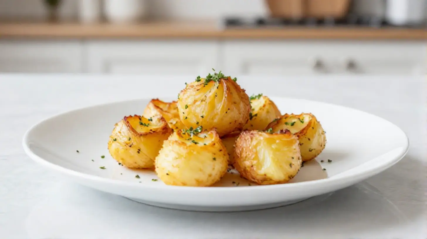 Heerlijke aardappeltoefjes perfect bereid in de Airfryer voor een knapperige en smaakvolle ervaring.